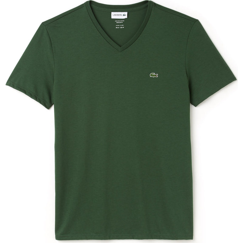 Lacoste V Neck Pima Men's T-Shirt | Appalachan Green