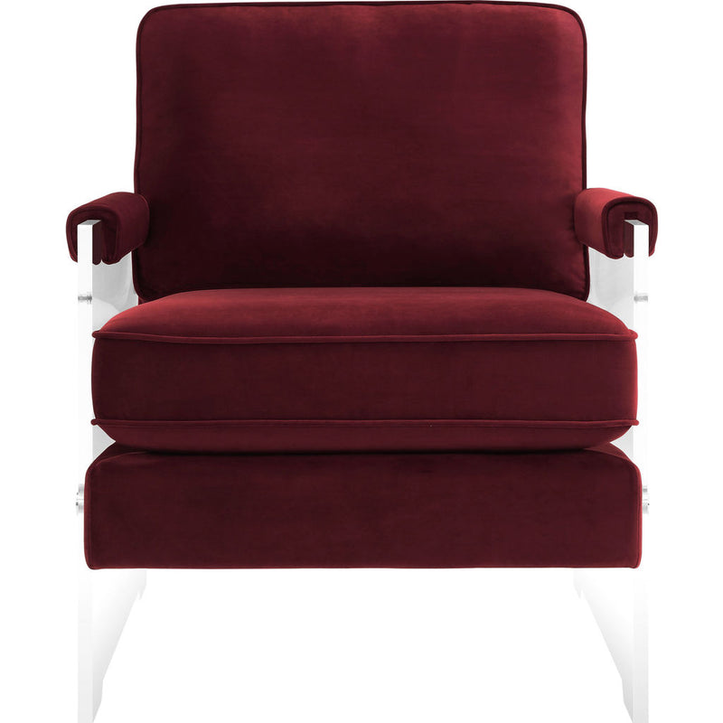 TOV Furniture Serena Velvet/Lucite Chair | Burgundy- TOV-A107