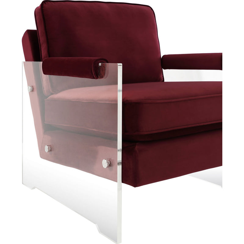 TOV Furniture Serena Velvet/Lucite Chair | Burgundy- TOV-A107