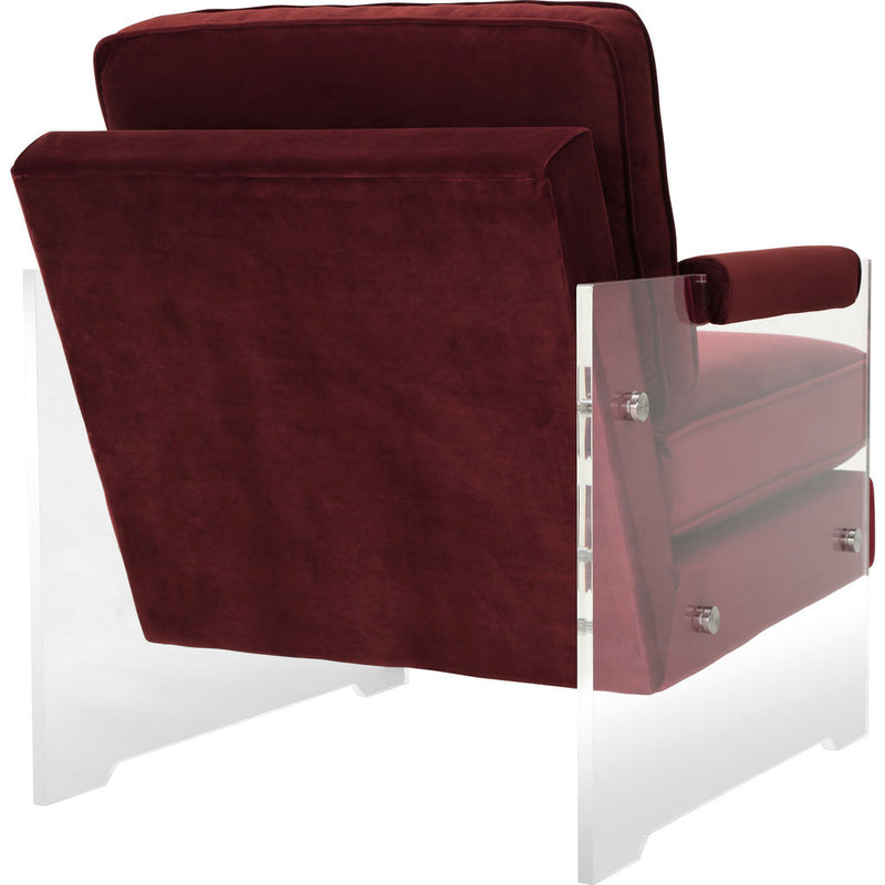 TOV Furniture Serena Velvet/Lucite Chair | Burgundy- TOV-A107