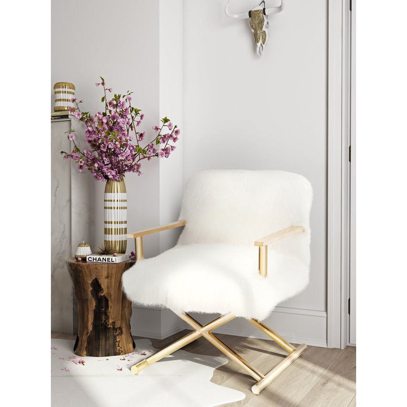 TOV Furniture Jodi Sheepskin Chair | White TOV-A170