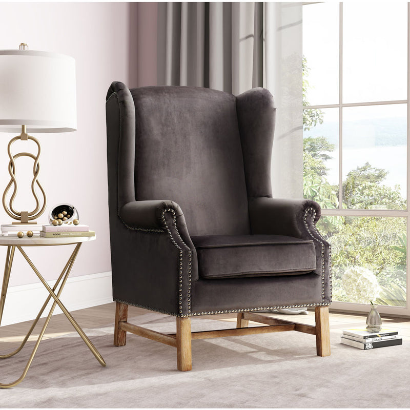 TOV Furniture Nora Velvet Chair | Grey- TOV-A2043