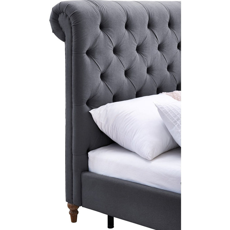 TOV Furniture Oxford Linen Bed in Full | Grey TOV-B15-Full