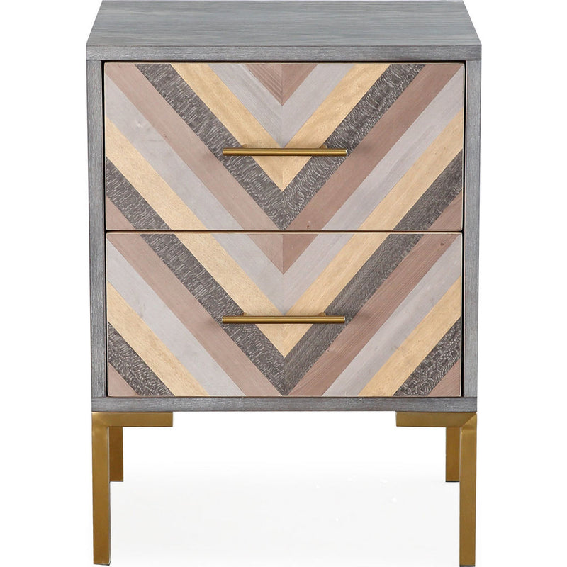 TOV Furniture Quinn Side Table | Grey, Gold- TOV-G5499