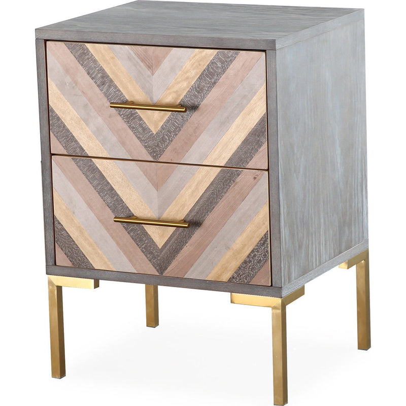 TOV Furniture Quinn Side Table | Grey, Gold- TOV-G5499