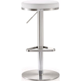 TOV Furniture Fano Stainless Steel Barstool | White- TOV-K3614