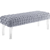 TOV Furniture Sal Woven Velvet Bench | Grey TOV-O57