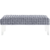 TOV Furniture Sal Woven Velvet Bench | Grey TOV-O57