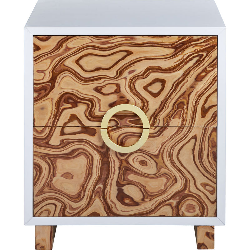 TOV Furniture Cavalli Lacquer Side Table | Brown Burl- TOV-OC4104