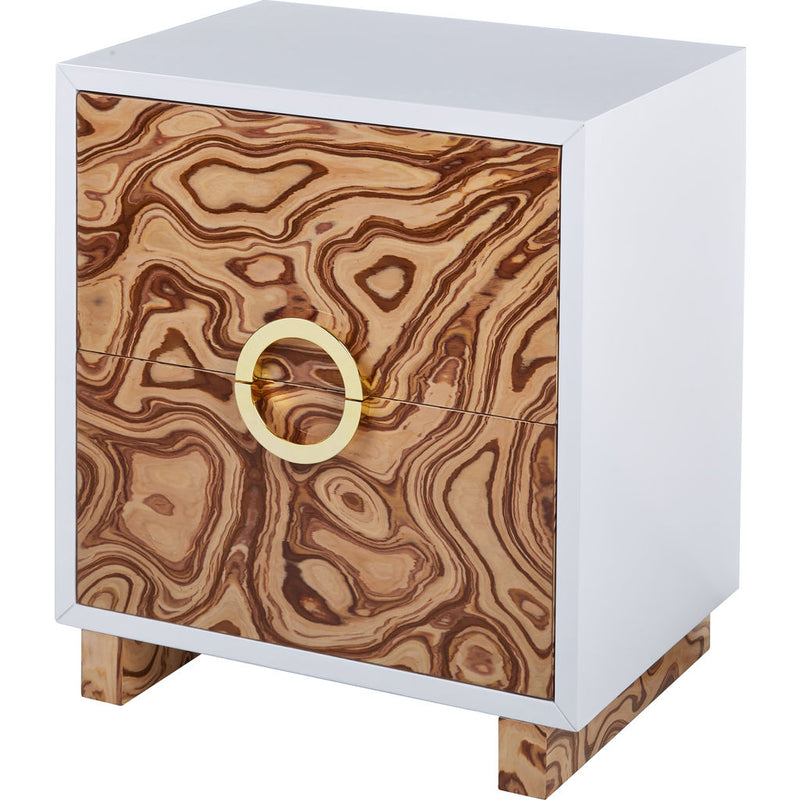 TOV Furniture Cavalli Lacquer Side Table | Brown Burl- TOV-OC4104