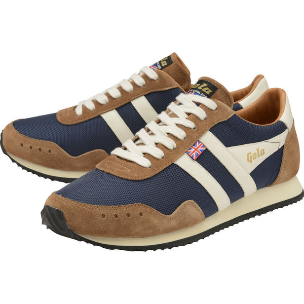 Gola Men's Track Mesh 317 Sneakers | Navy/Tobacco/Off White