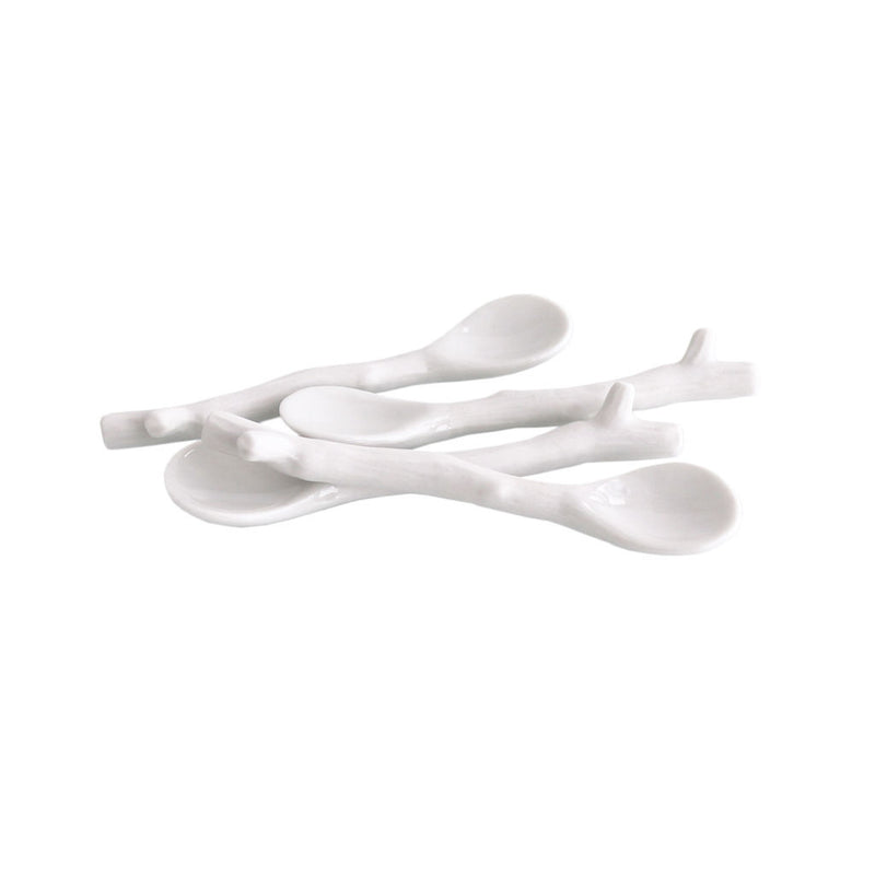 Michiko Shimada Small Twig Spoons Bundle Set of 4 | White