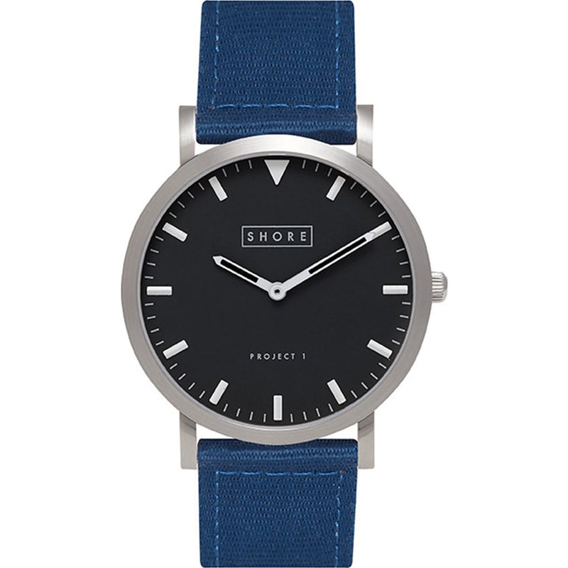 Shore Projects Whitstable Watch with Classic Strap | Silver / Charcoal / Navy S008S