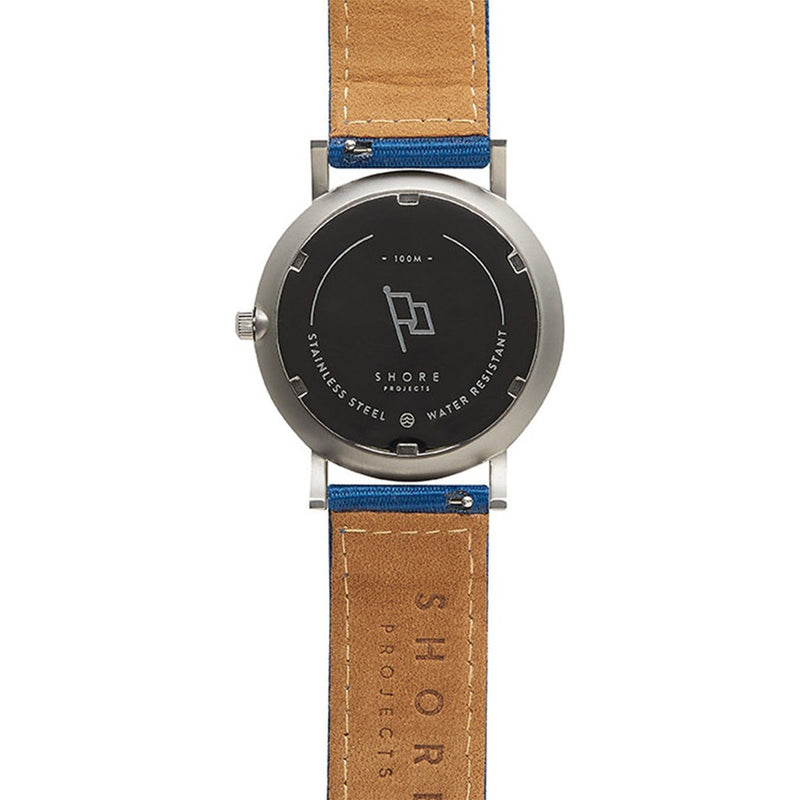 Shore Projects Whitstable Watch with Classic Strap | Silver / Charcoal / Navy S008S