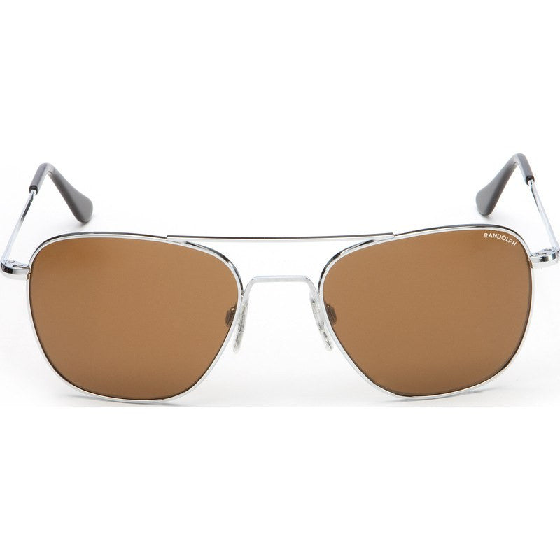 Randolph Engineering Aviator Bright Chrome Sunglasses | Tan Glass Bayonet