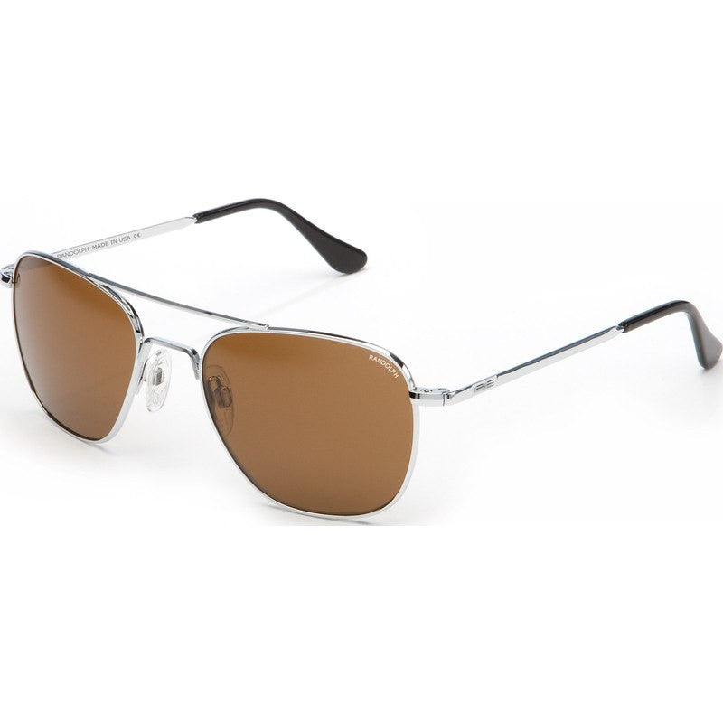 Randolph Engineering Aviator Bright Chrome Sunglasses | Tan Glass Bayonet