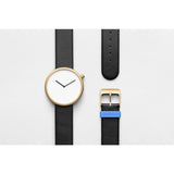 bulbul Ore 07 Men's Watch | Matte Golden Steel on Black Italian Leather