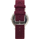 Shore Projects Cowes Watch with Wool Strap | Silver / Burgundy S034S