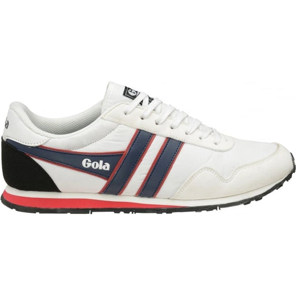 Gola Men's Monaco Trainer Sneakers | White/Navy/Red