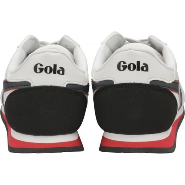 Gola Men's Monaco Trainer Sneakers | White/Navy/Red