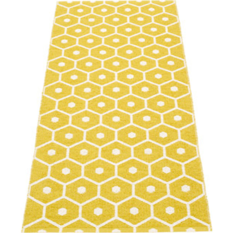 Pappelina Honey Woven Plastic Washable Rug With Double Folded Hemmed Edge