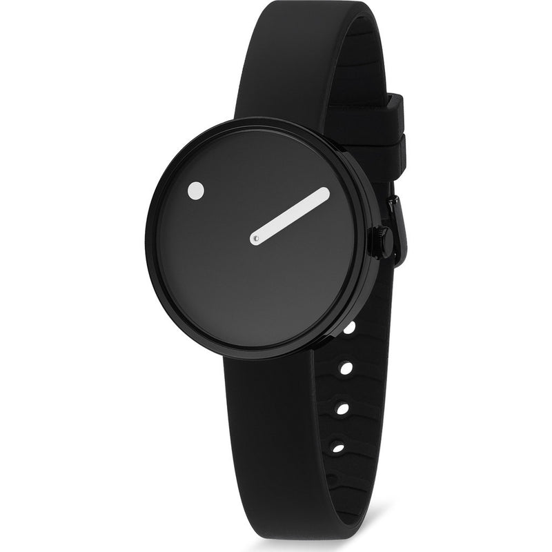 Rosendahl Picto 30mm Black Analog Watch | Black/Black Silicone RD-43360