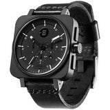 Minus-8 Square Black/Black Chronograph Watch | Leather