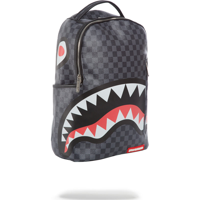 Sprayground Black Silver Shark In Paris Backpack Laptop Books Bag