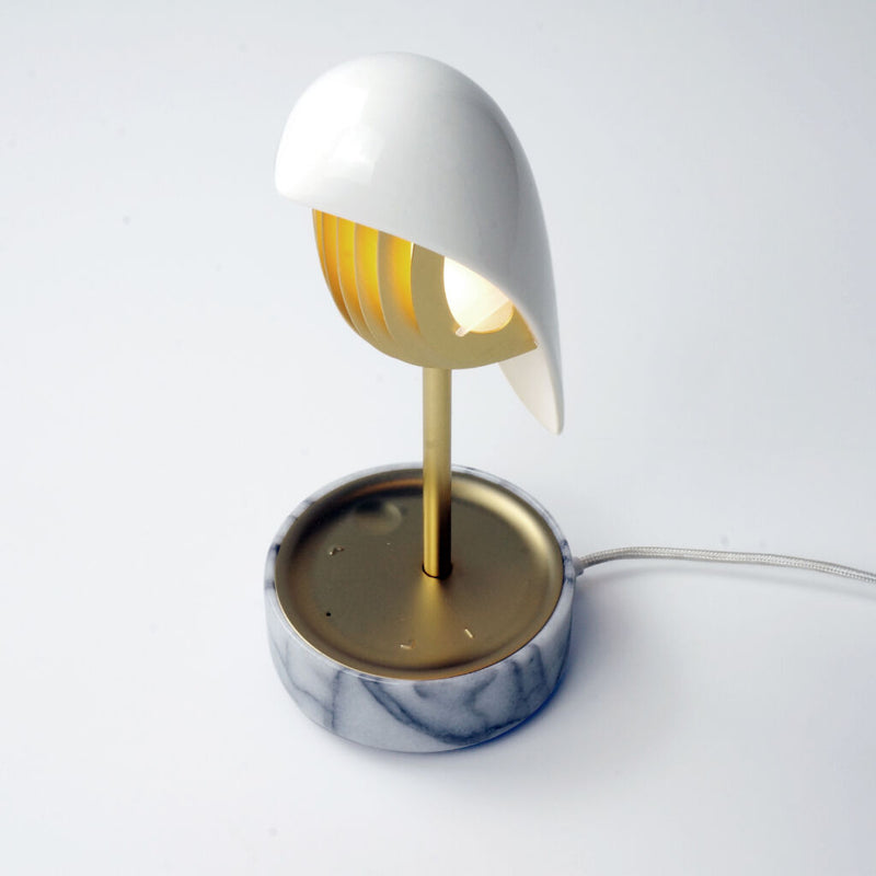 DaqiConcept Alarm Clock + Light CHIRP White Marble/Gold